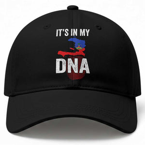 It's In My DNA Haitian Map and Fingerprint Flag Graphic Baseball Cap Haiti Heritage Pride TS02 Print Your Wear