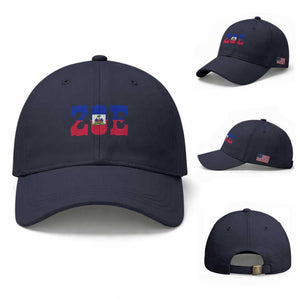 Zoe Haitian Pride Baseball Cap Haiti Flag Culture Heritage Pride TS02 Baseball Cap Universal Fit Navy Print Your Wear
