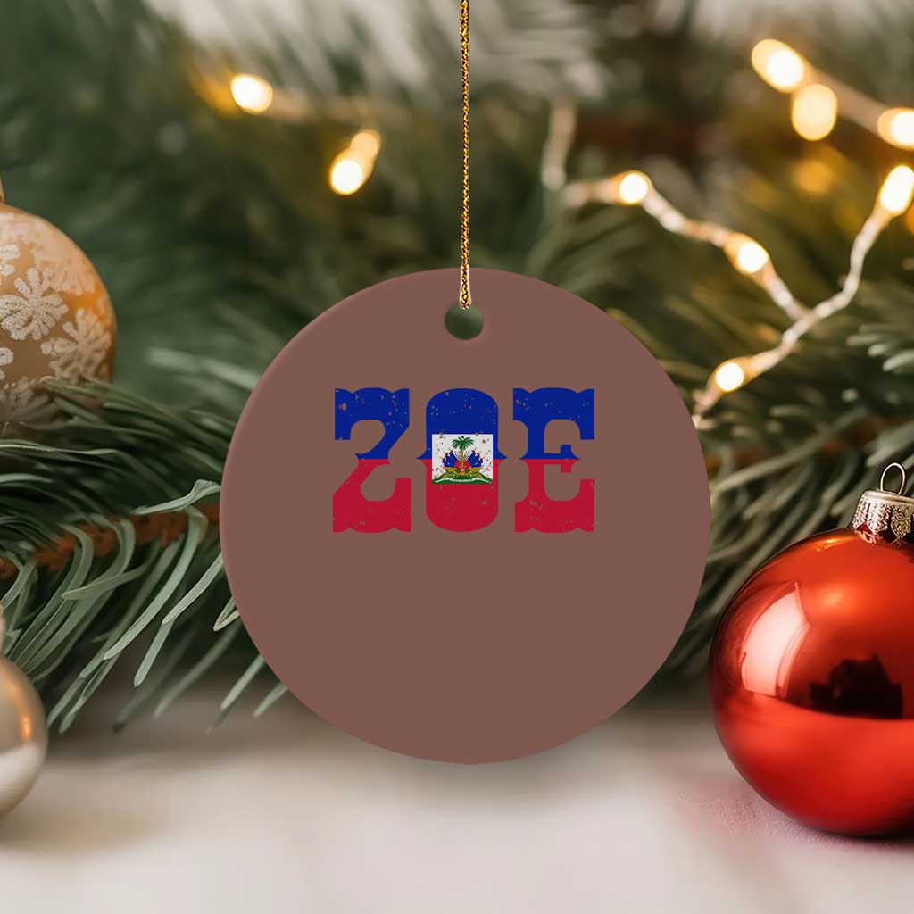 Zoe Haitian Pride Ceramic Ornament Haiti Flag Culture Heritage Pride TS02 1pc Mocha Print Your Wear