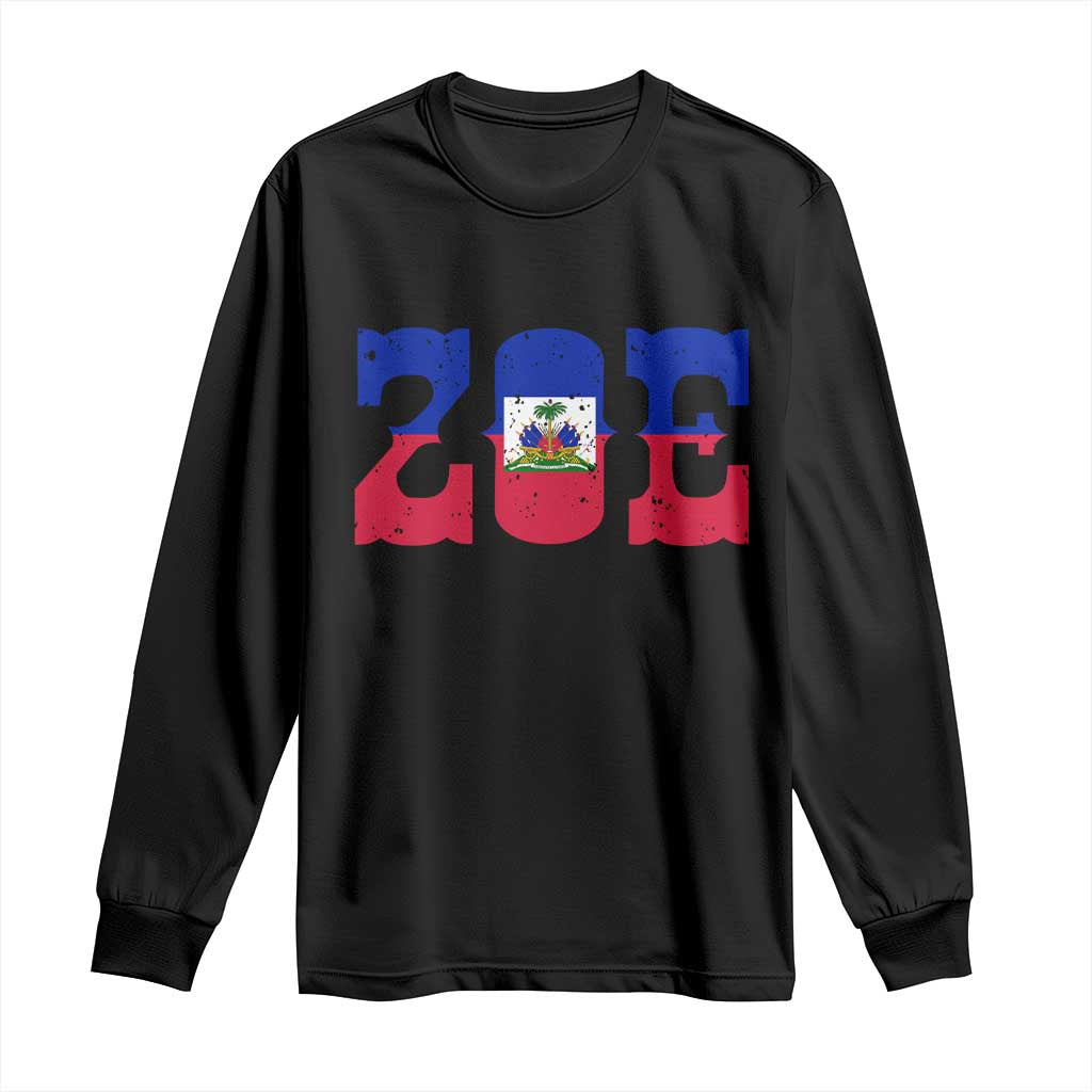 Zoe Haitian Pride Long Sleeve Shirt Haiti Flag Culture Heritage Pride TS02 Black Print Your Wear