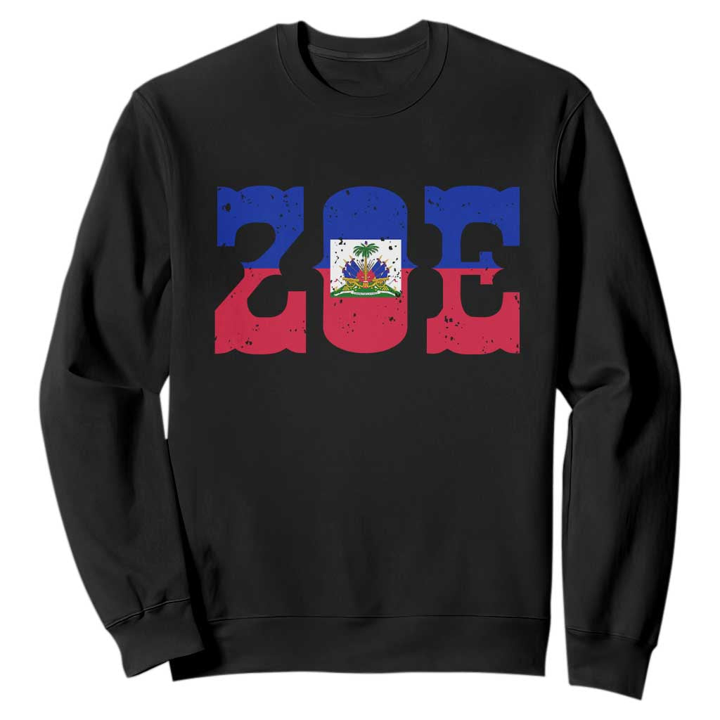 Zoe Haitian Pride Sweatshirt Haiti Flag Culture Heritage Pride TS02 Black Print Your Wear