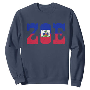 Zoe Haitian Pride Sweatshirt Haiti Flag Culture Heritage Pride TS02 Navy Print Your Wear