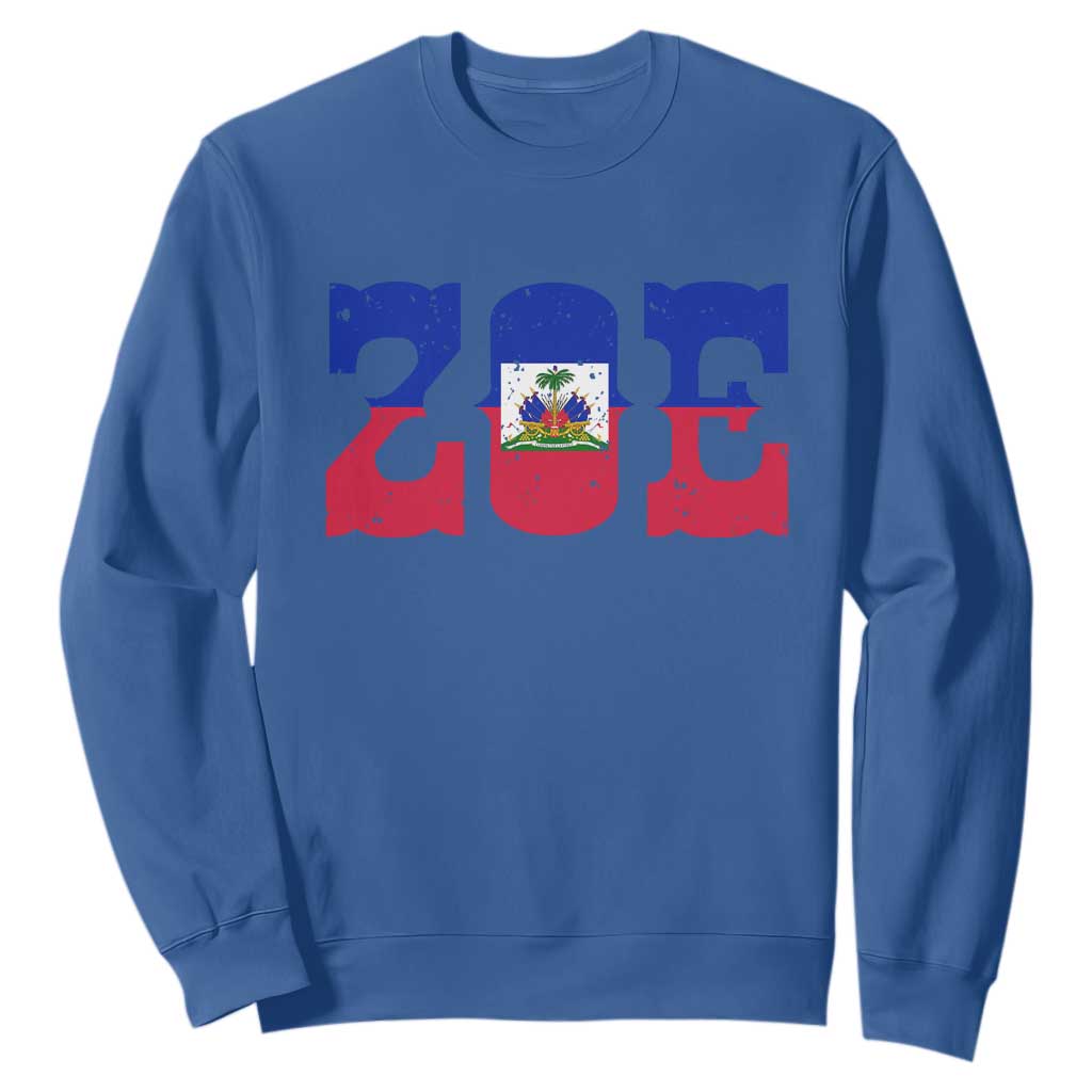 Zoe Haitian Pride Sweatshirt Haiti Flag Culture Heritage Pride TS02 Royal Blue Print Your Wear