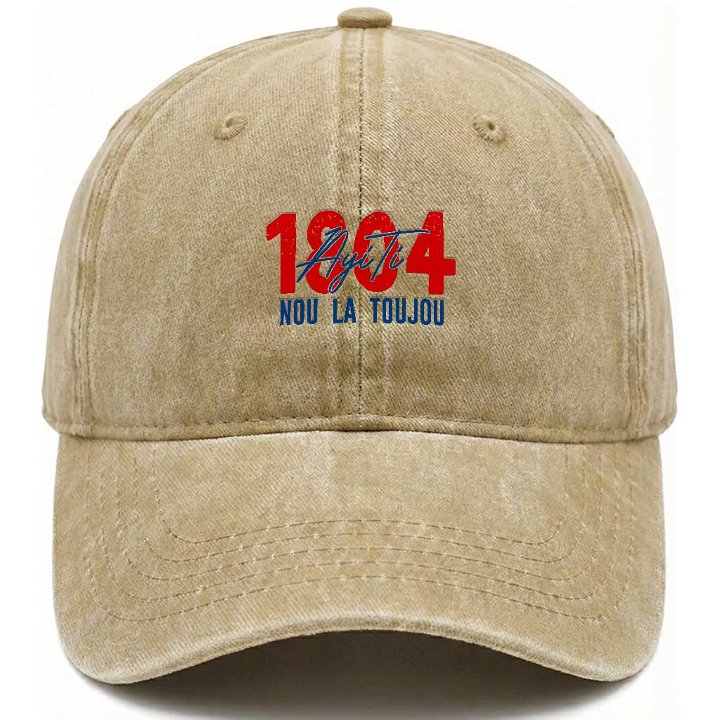 Haiti 1804 Ayiti Nou La Toujou Washed Cotton Baseball Cap Independence Haiti Heritage Pride TS02 Print Your Wear
