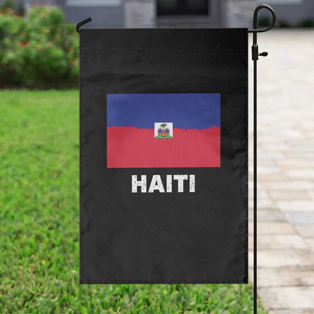 Vintage Distressed Haiti Flag Garden Flag Haitian Heritage Pride TS02 Print Your Wear