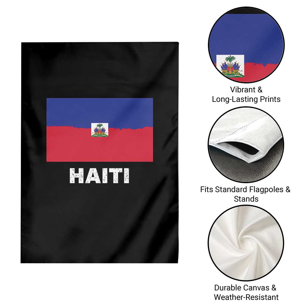 Vintage Distressed Haiti Flag Garden Flag Haitian Heritage Pride TS02 Print Your Wear