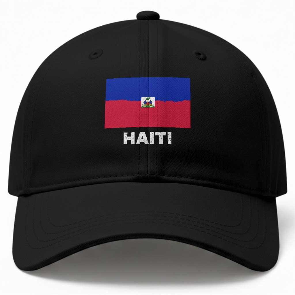 Vintage Distressed Haiti Flag Baseball Cap Haitian Heritage Pride TS02 Print Your Wear