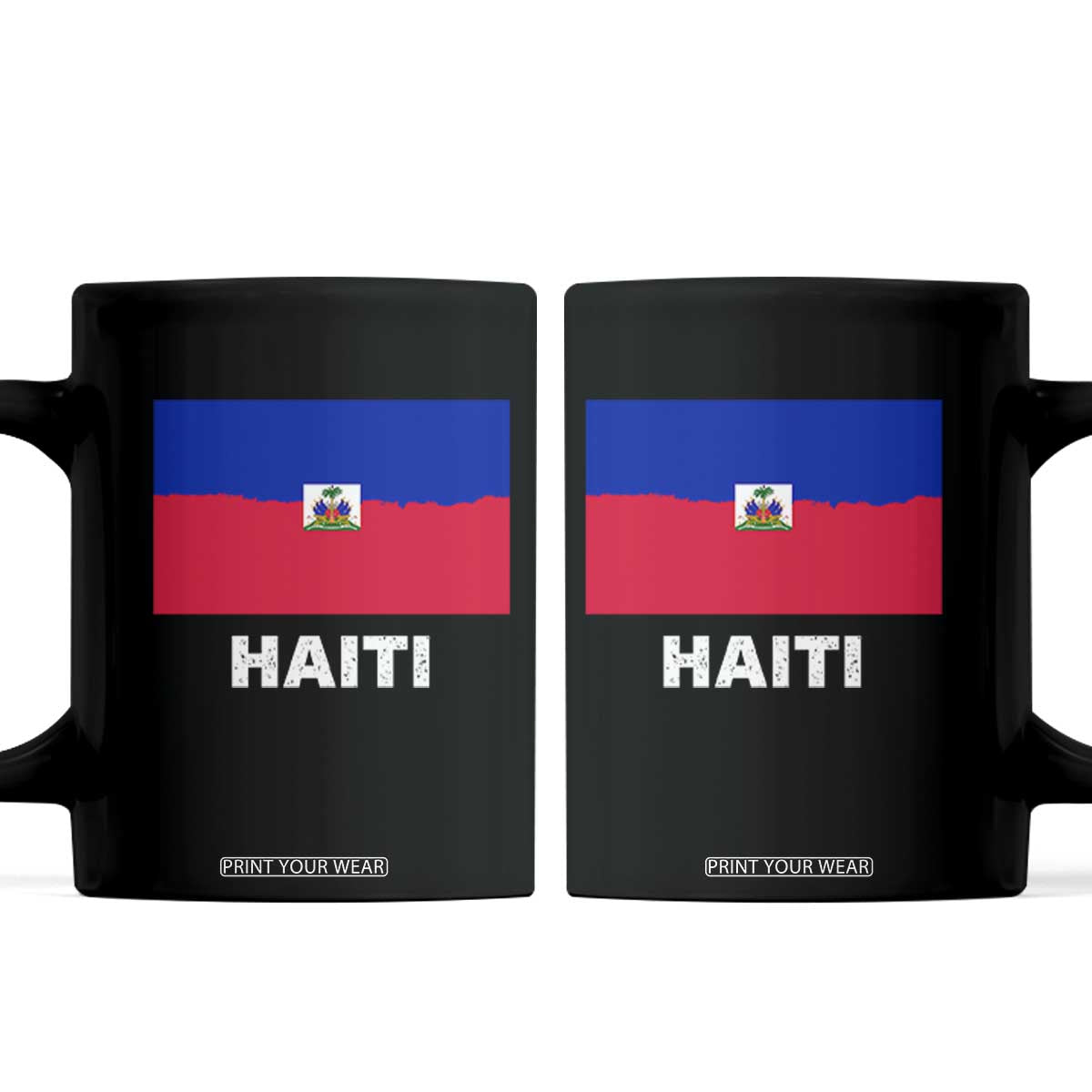 Vintage Distressed Haiti Flag Coffee Mug Haitian Heritage Pride TS02 Black Print Your Wear