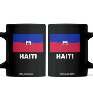 Vintage Distressed Haiti Flag Coffee Mug Haitian Heritage Pride TS02 Black Print Your Wear
