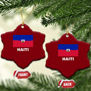 Vintage Distressed Haiti Flag Ceramic Ornament Haitian Heritage Pride TS02 Print Your Wear