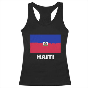 Vintage Distressed Haiti Flag Racerback Tank Top Haitian Heritage Pride TS02 Black Print Your Wear