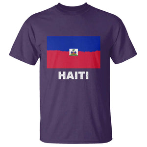 Vintage Distressed Haiti Flag T Shirt Haitian Heritage Pride TS02 Purple Print Your Wear
