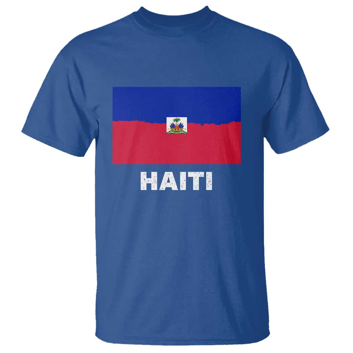 Vintage Distressed Haiti Flag T Shirt Haitian Heritage Pride TS02 Royal Blue Print Your Wear