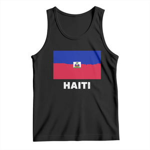 Vintage Distressed Haiti Flag Tank Top Haitian Heritage Pride TS02 Black Print Your Wear