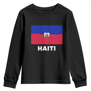 Vintage Distressed Haiti Flag Youth Sweatshirt Haitian Heritage Pride TS02 Black Print Your Wear