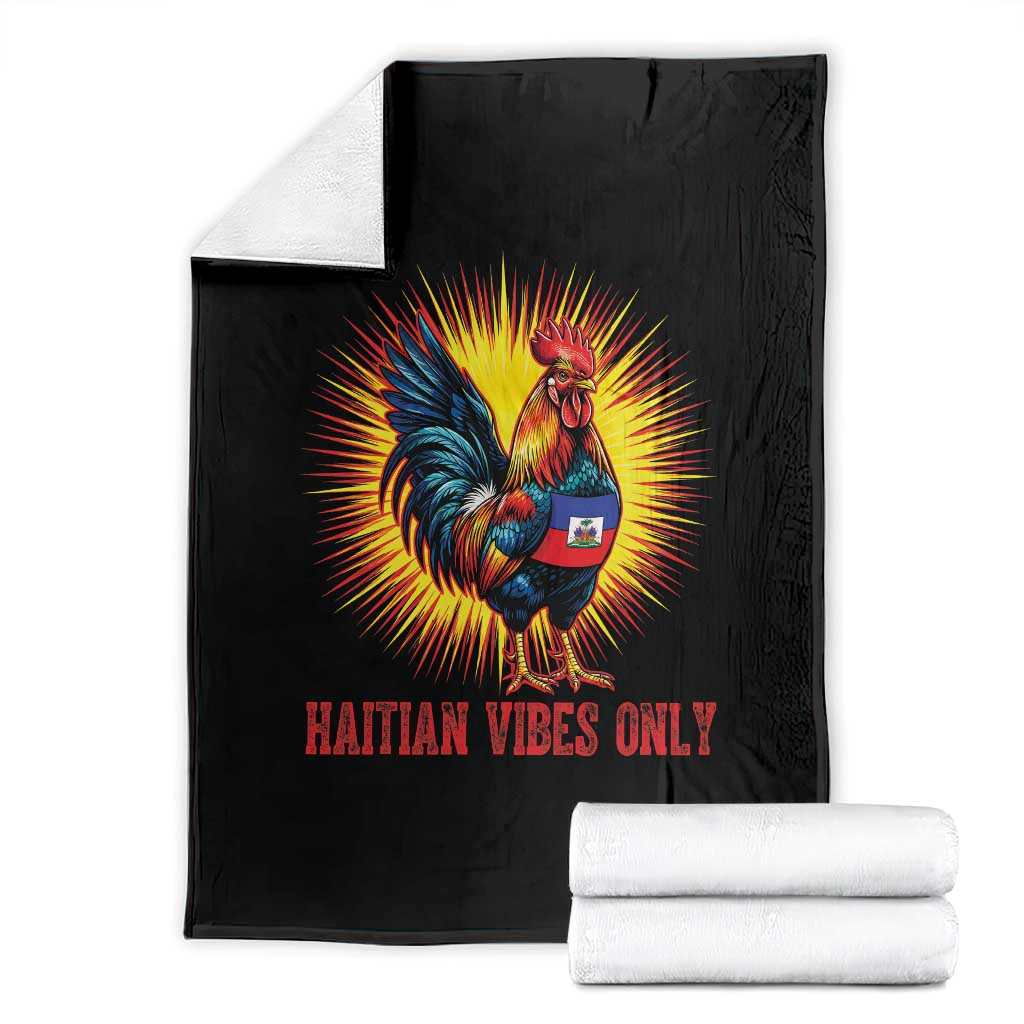 Proud Haitian Rooster Flag Throw Blanket Majestic National Symbol Haiti Heritage Pride TS02 Black Print Your Wear
