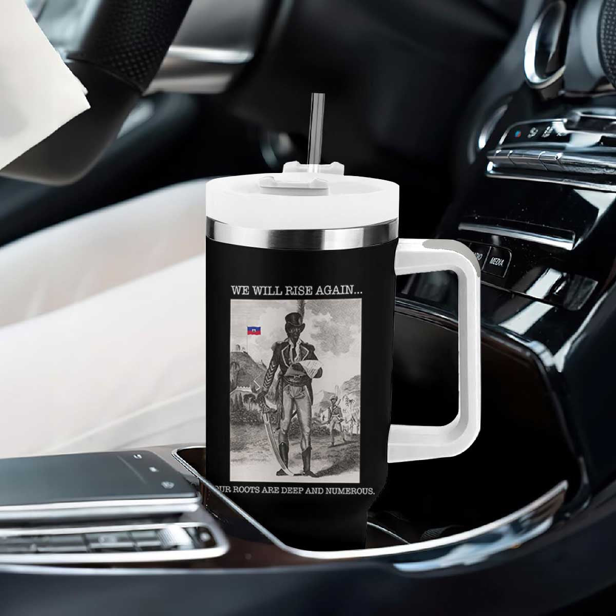 Haitian Revolution Toussaint Louverture Tumbler With Handle We Will Rise Again Historic Graphic TS02 Print Your Wear