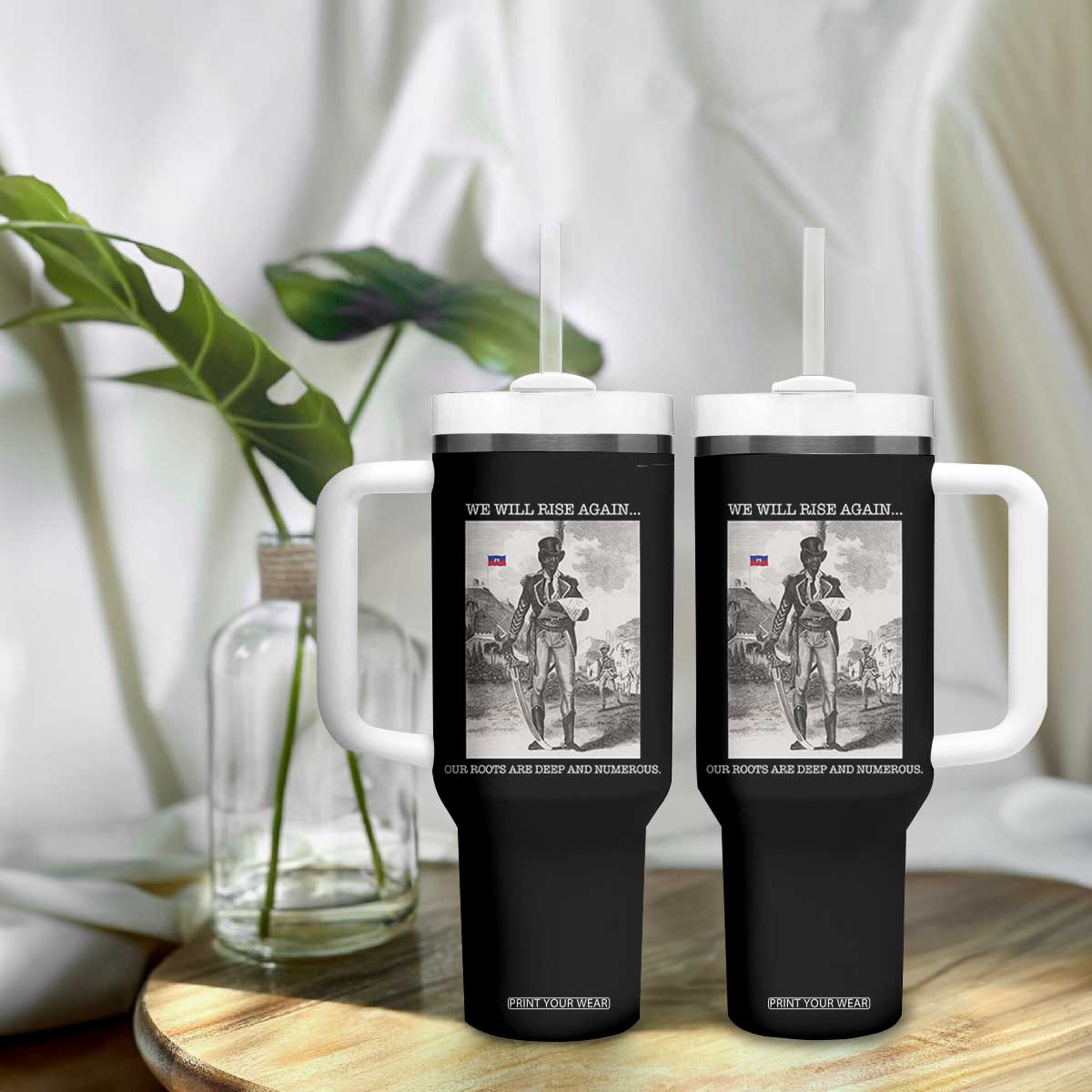 Haitian Revolution Toussaint Louverture Tumbler With Handle We Will Rise Again Historic Graphic TS02 Print Your Wear