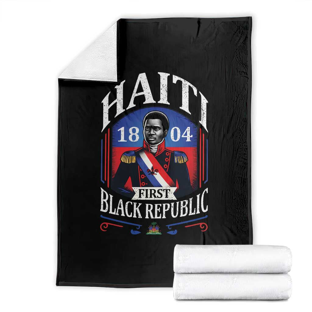1804 First Black Republic Vintage Graphic Throw Blanket Jean Jacques Dessalines Historic TS02 Black Print Your Wear