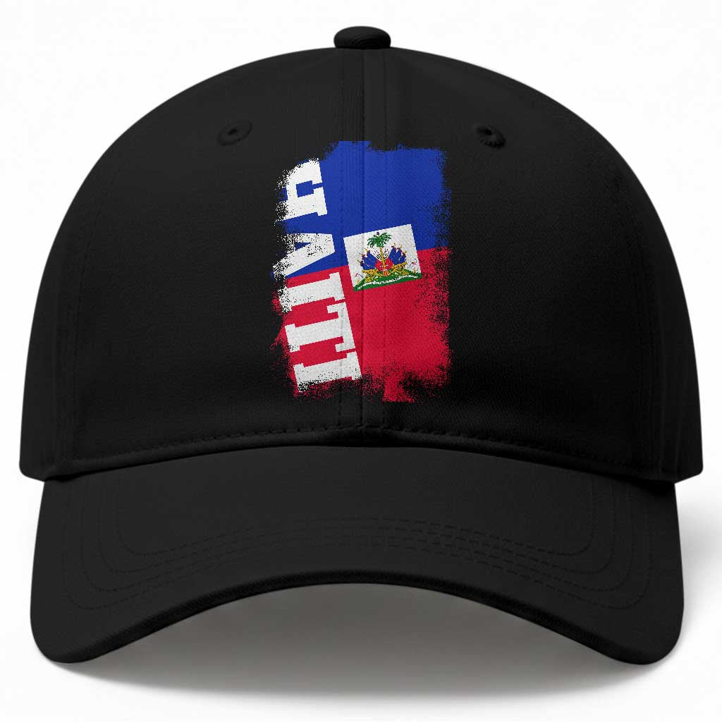 Haiti Flag Distressed Flag Graphic Baseball Cap Haitian Heritage Pride TS02 Print Your Wear
