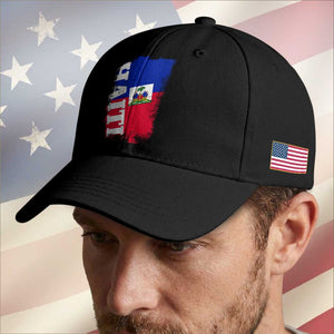 Haiti Flag Distressed Flag Graphic Baseball Cap Haitian Heritage Pride TS02 Print Your Wear