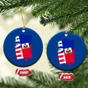 Haiti Flag Distressed Flag Graphic Ceramic Ornament Haitian Heritage Pride TS02 1pc Blue Print Your Wear