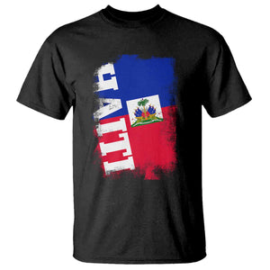 Haiti Flag Distressed Flag Graphic T Shirt Haitian Heritage Pride TS02 Black Print Your Wear