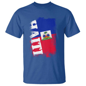 Haiti Flag Distressed Flag Graphic T Shirt Haitian Heritage Pride TS02 Royal Blue Print Your Wear
