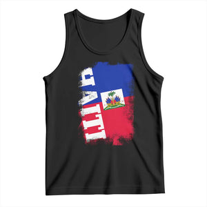 Haiti Flag Distressed Flag Graphic Tank Top Haitian Heritage Pride TS02 Black Print Your Wear