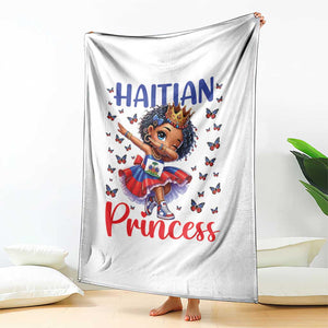 Cute Dabbing Haitian Princess Kids Graphic Throw Blanket Haiti Heritage Pride TS02 Print Your Wear