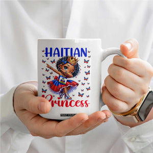 Cute Dabbing Haitian Princess Kids Graphic Coffee Mug Haiti Heritage Pride TS02 Print Your Wear