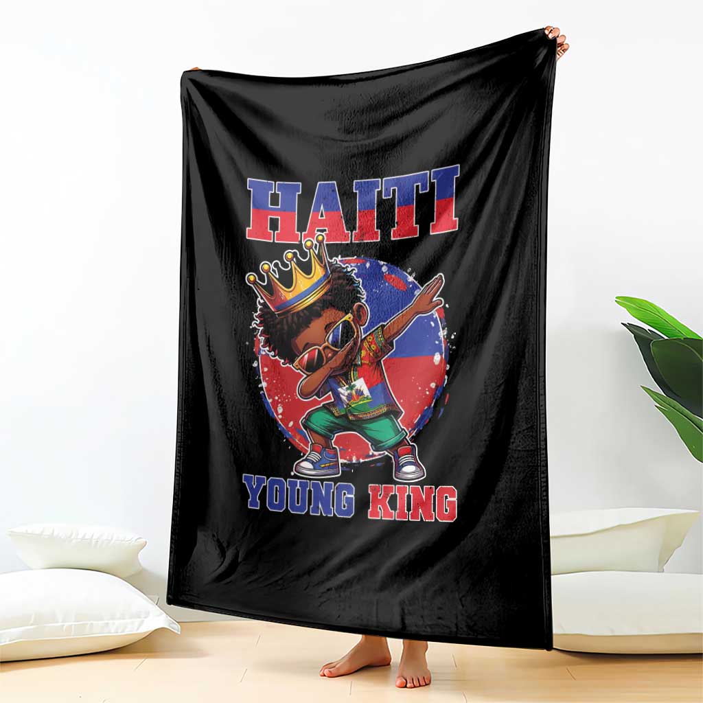 Haiti Young King Dabbing Boy Kids Graphic Throw Blanket Haitian Heritage Pride TS02 Print Your Wear
