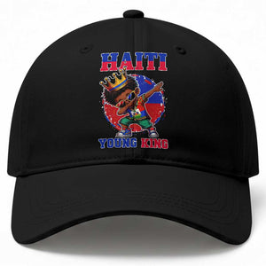 Haiti Young King Dabbing Boy Kids Graphic Baseball Cap Haitian Heritage Pride TS02 Print Your Wear