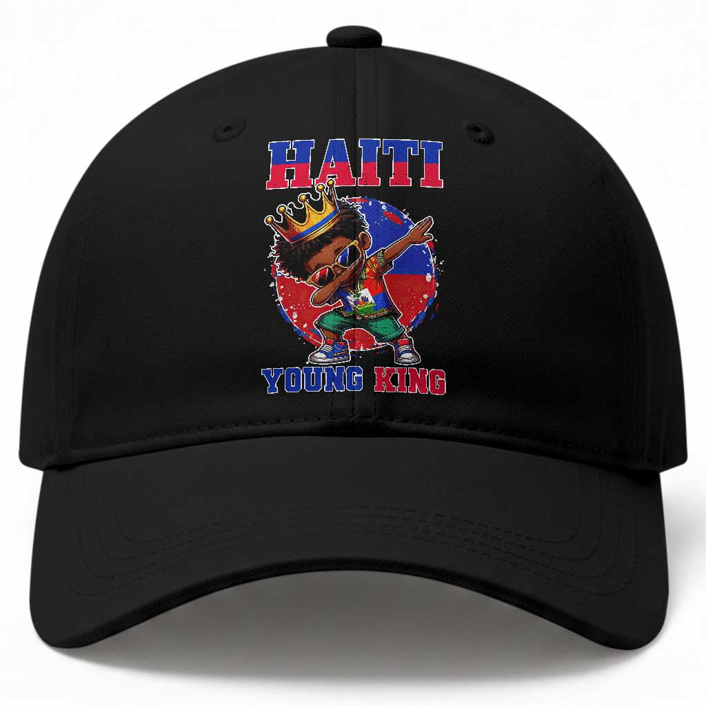 Haiti Young King Dabbing Boy Kids Graphic Baseball Cap Haitian Heritage Pride TS02 Print Your Wear