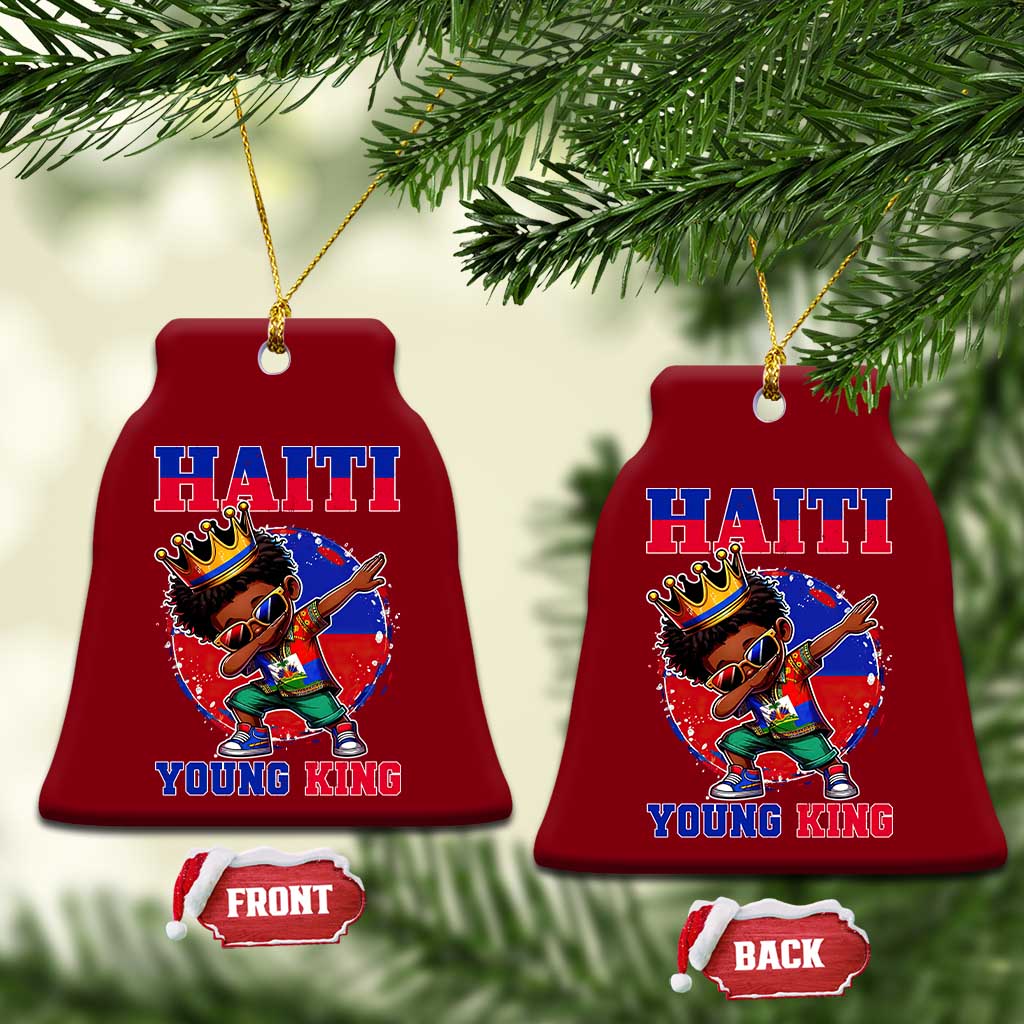 Haiti Young King Dabbing Boy Kids Graphic Ceramic Ornament Haitian Heritage Pride TS02 Print Your Wear