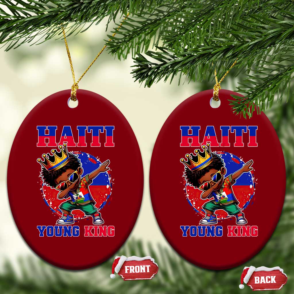 Haiti Young King Dabbing Boy Kids Graphic Ceramic Ornament Haitian Heritage Pride TS02 Print Your Wear