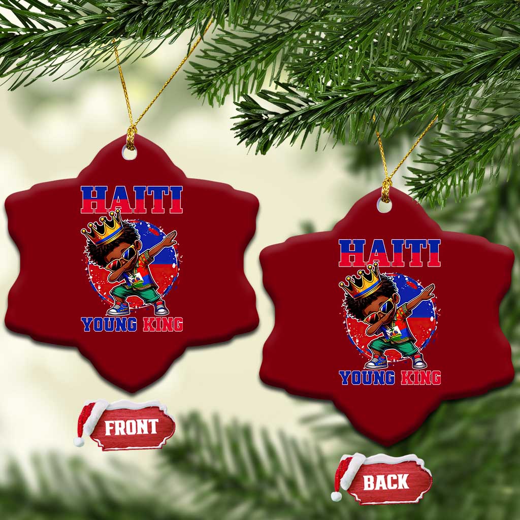 Haiti Young King Dabbing Boy Kids Graphic Ceramic Ornament Haitian Heritage Pride TS02 Print Your Wear