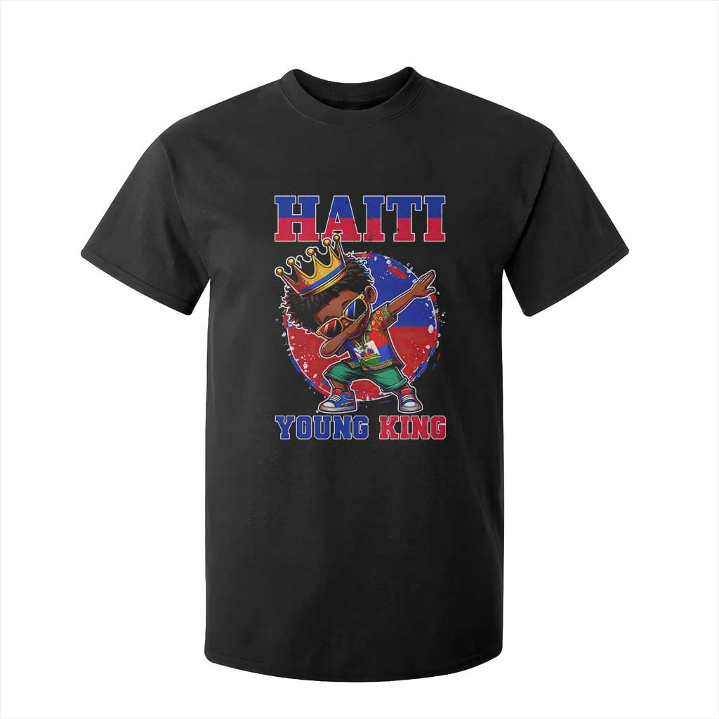 Haiti Young King Dabbing Boy Kids Graphic T Shirt For Kid Haitian Heritage Pride TS02 Black Print Your Wear