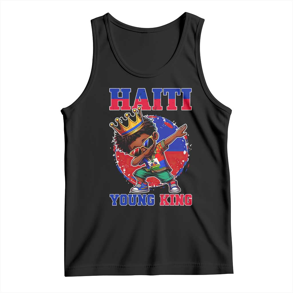 Haiti Young King Dabbing Boy Kids Graphic Tank Top Haitian Heritage Pride TS02 Black Print Your Wear