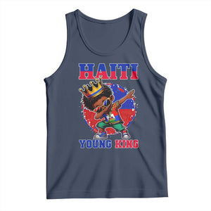 Haiti Young King Dabbing Boy Kids Graphic Tank Top Haitian Heritage Pride TS02 Navy Print Your Wear