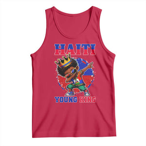 Haiti Young King Dabbing Boy Kids Graphic Tank Top Haitian Heritage Pride TS02 Red Print Your Wear