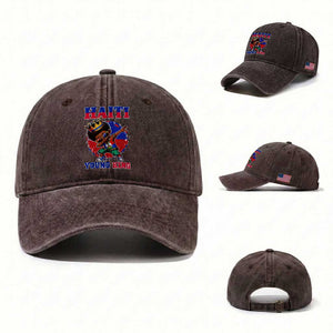 Haiti Young King Dabbing Boy Kids Graphic Washed Cotton Baseball Cap Haitian Heritage Pride TS02 Washed Cap Universal Fit Dark Brown Print Your Wear