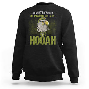 US Soldier Sweatshirt One Word That Sums Up The Power Of The Army 1775 Hooah TS02 Dark Heather Printyourwear