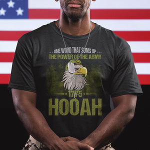 US Soldier T Shirt One Word That Sums Up The Power Of The Army 1775 Hooah TS02 Dark Heather Printyourwear