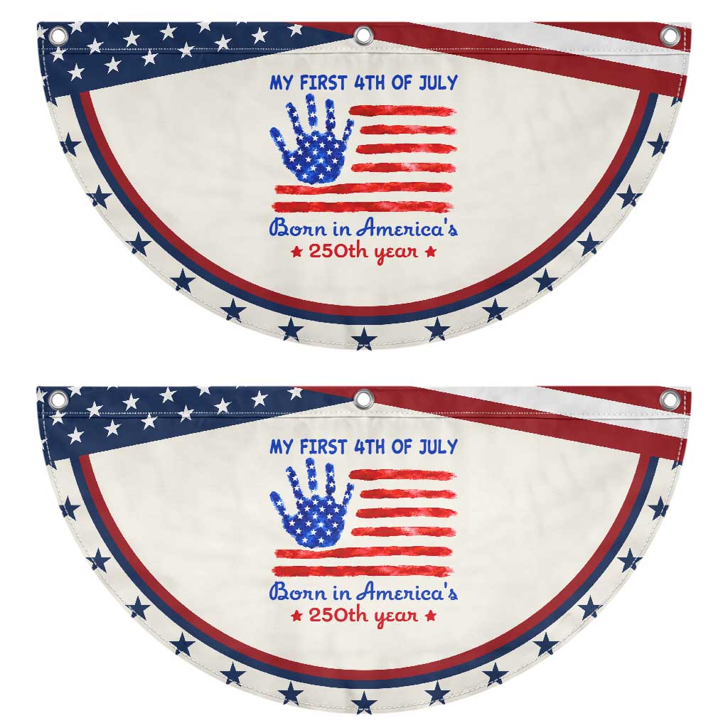 My First 4th of July Celebrate Semiquincentennial Cute Patriotic Fan Flag Born in America's 250th Year Milestone Celebration TS02 2pcs pack Classic Beige Print Your Wear