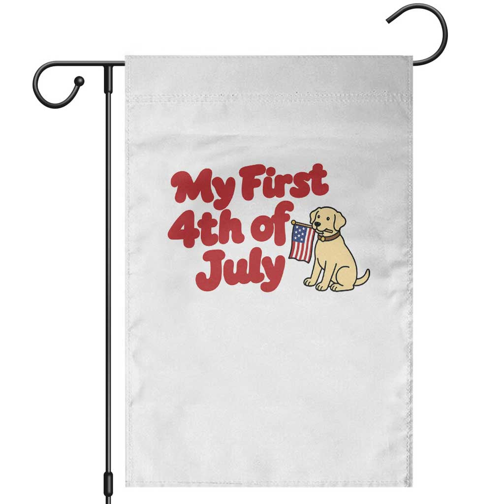 My First 4th of July Cute Golden Retriever Puppy Dog Garden Flag American Flag Independence Holiday Milestone TS02 White Print Your Wear