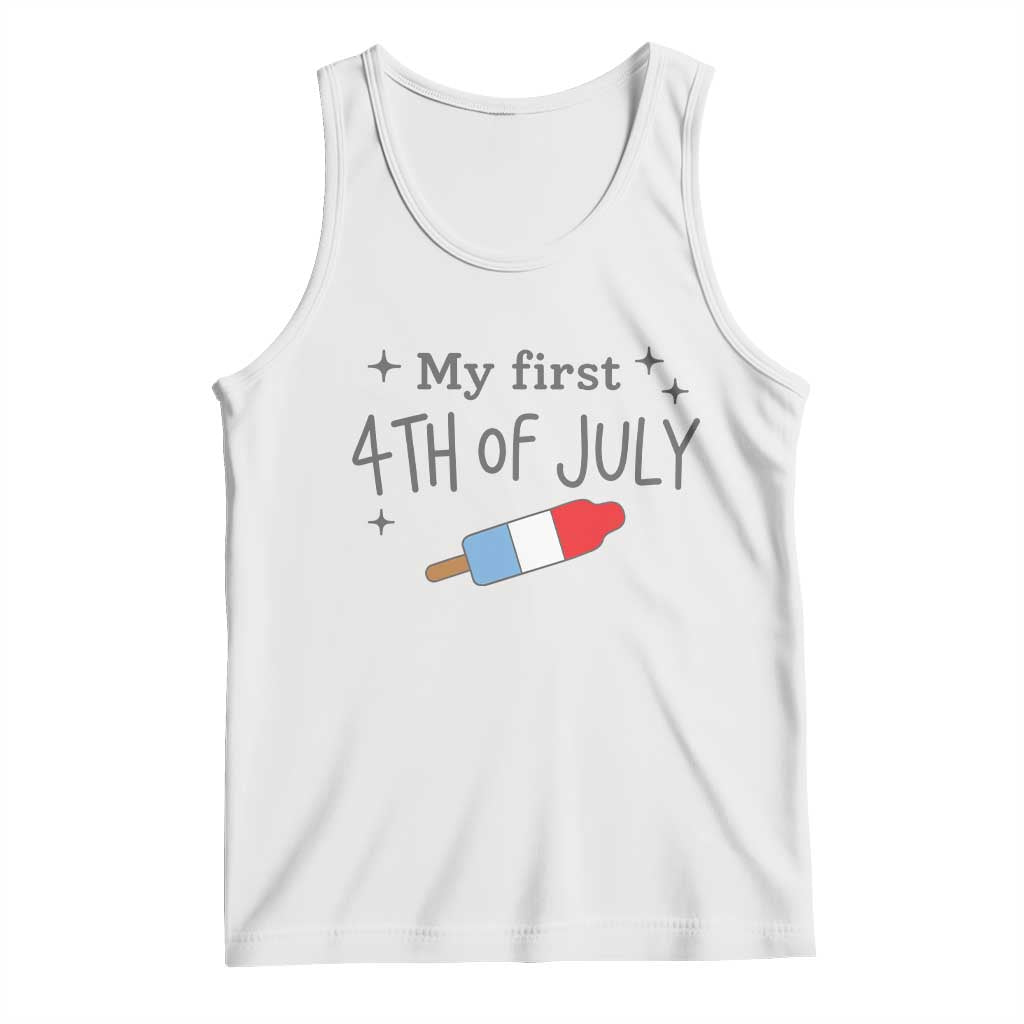 My First 4th of July Cute Summer Rocket Popsicle Tank Top Firecracker Ice Lolly Patriotic Baby Independence Holiday TS02 White Print Your Wear