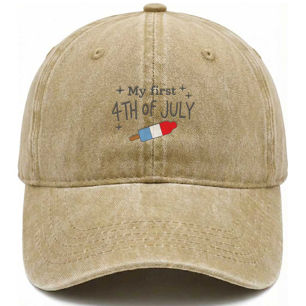 My First 4th of July Cute Summer Rocket Popsicle Washed Cotton Baseball Cap Firecracker Ice Lolly Patriotic Baby Independence Holiday TS02 Print Your Wear