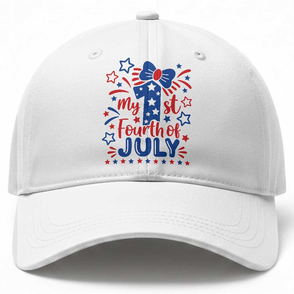 My 1st Fourth of July Patriotic Star Bow Baseball Cap Number One Festive Holiday Independence Milestone TS02 Print Your Wear