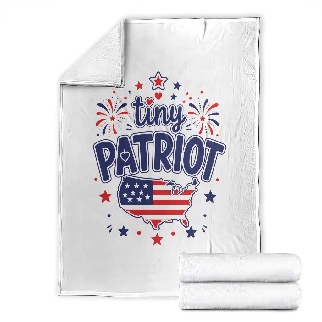Tiny Patriot 4th of July Fireworks Throw Blanket USA Map American Flag Red White and Blue Patriotic Holiday TS02 White Print Your Wear